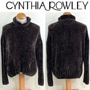 Cynthia Rowley Women's Dark Brown Turtleneck Sweater